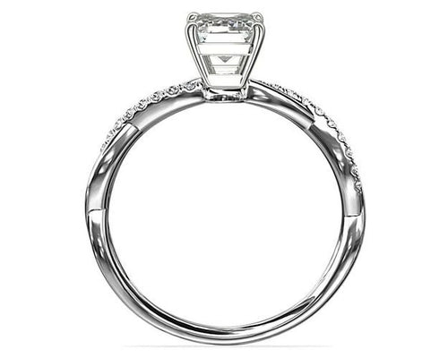 14K White Gold Emerald Solitaire Engagement Ring K49025