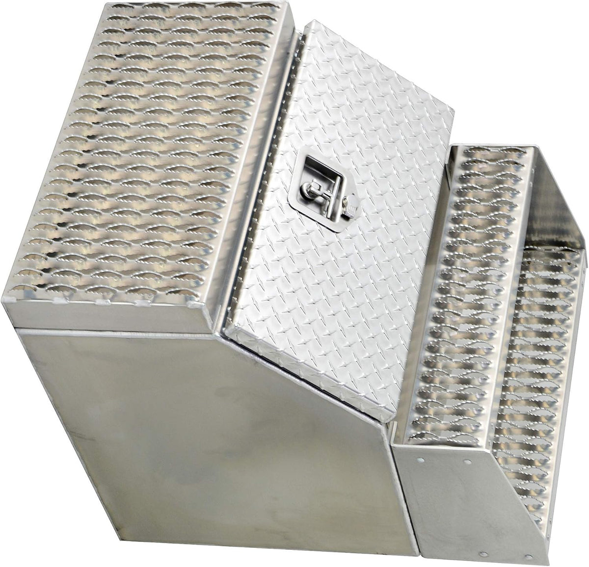 Heavy Duty Aluminum Semi Truck Side Storage Saddle Step Box 24" L x 25" W x 28" H U762725