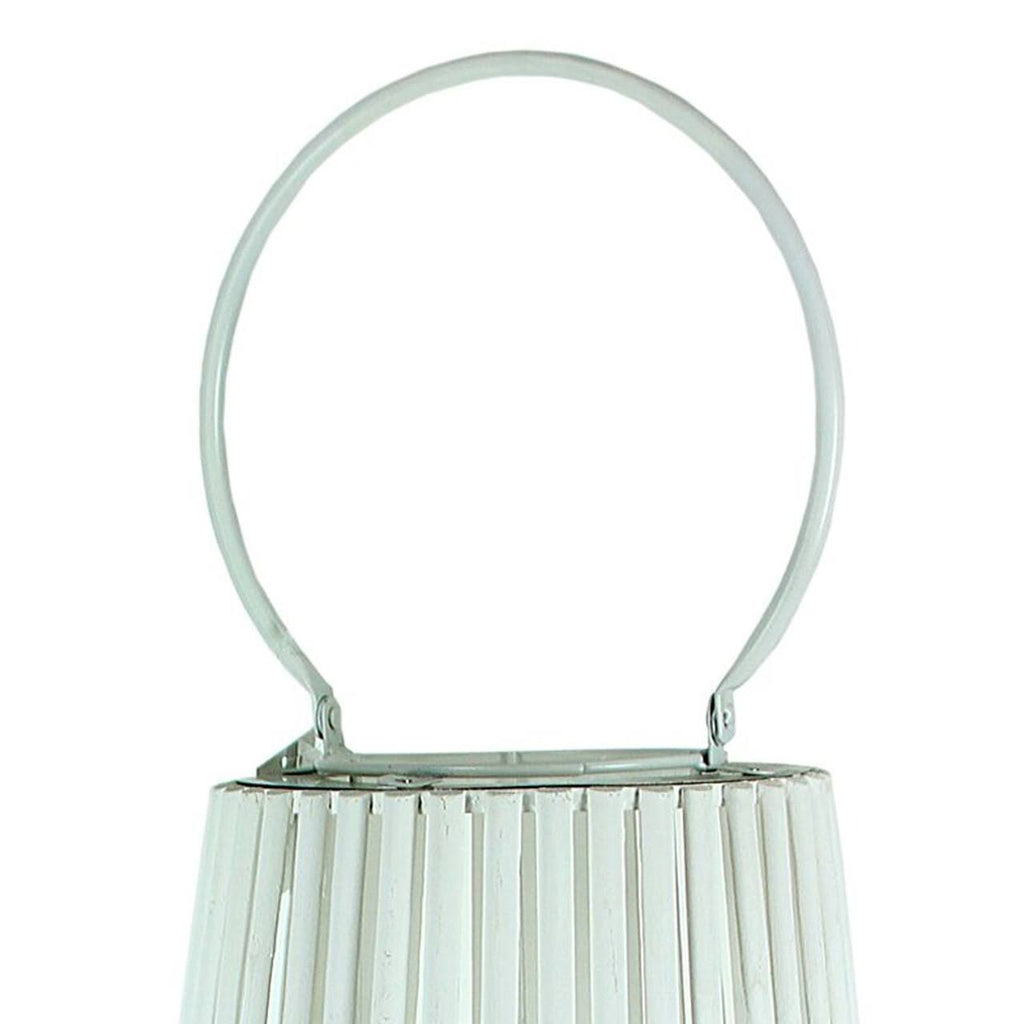 White Large Glass Hurricane Lantern S3335