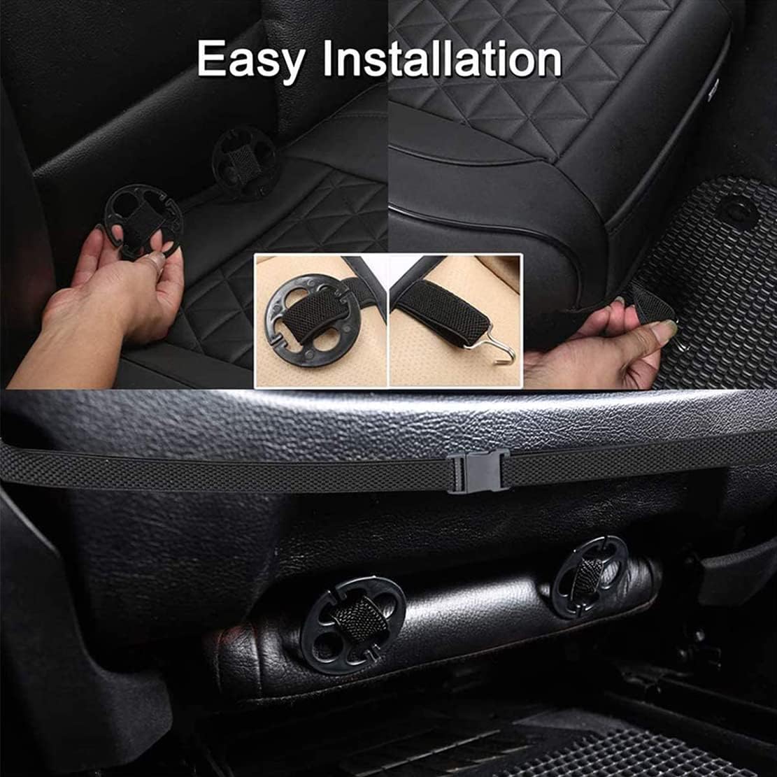 Waterproof PU Leather Car Seat Covers for Front and Rear Seats, Black P796610