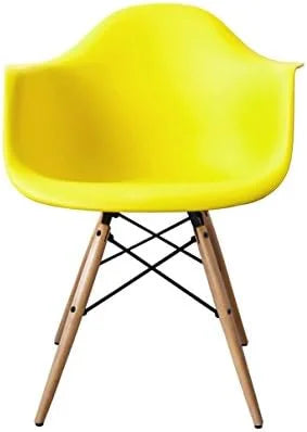 Yellow Set of Two Wooden Legs Chairs S608
