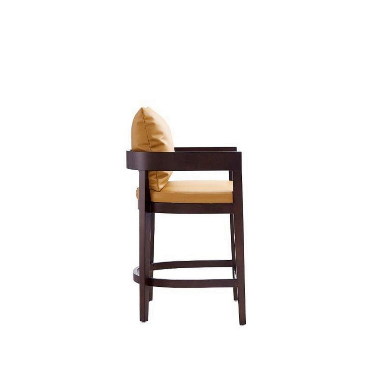 Camel and Dark Walnut Beech Wood Counter Height Bar Stool O649496
