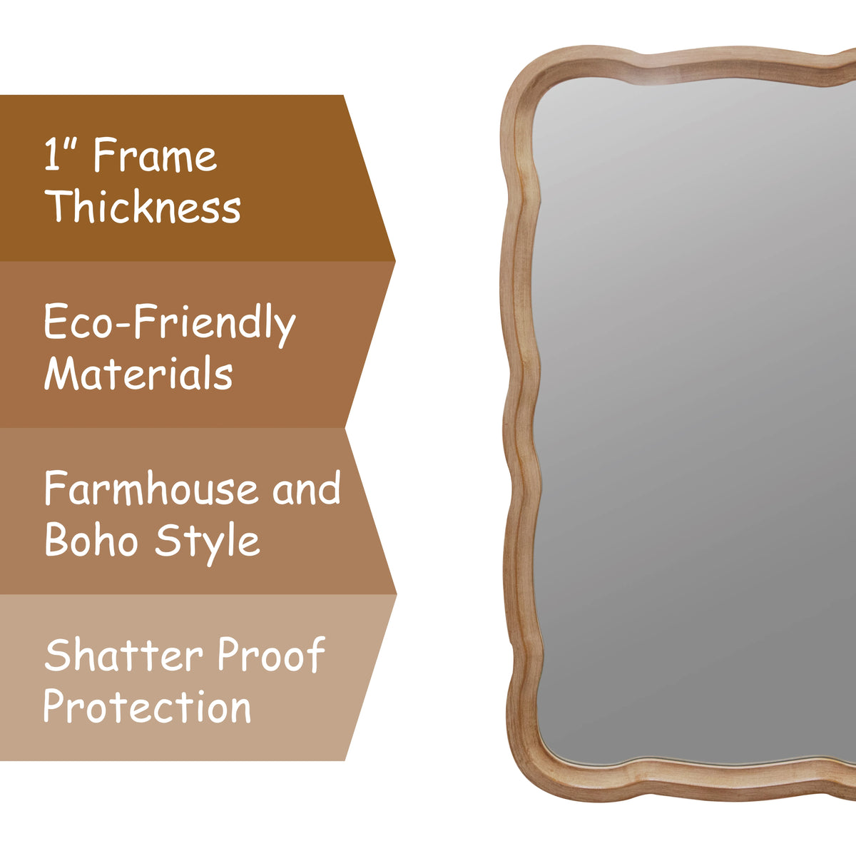 Curved Wood Frame Accent Mirror W849179