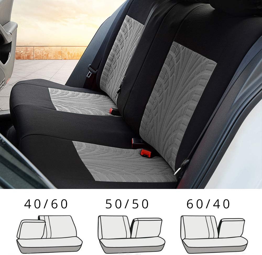 Gray 9pcs Car Seat Covers Full Set Z733