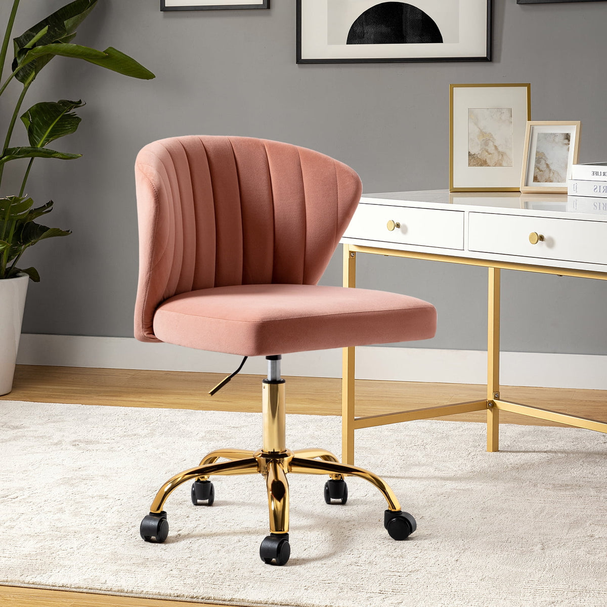 Velvet Swivel Task Office Chair S8785