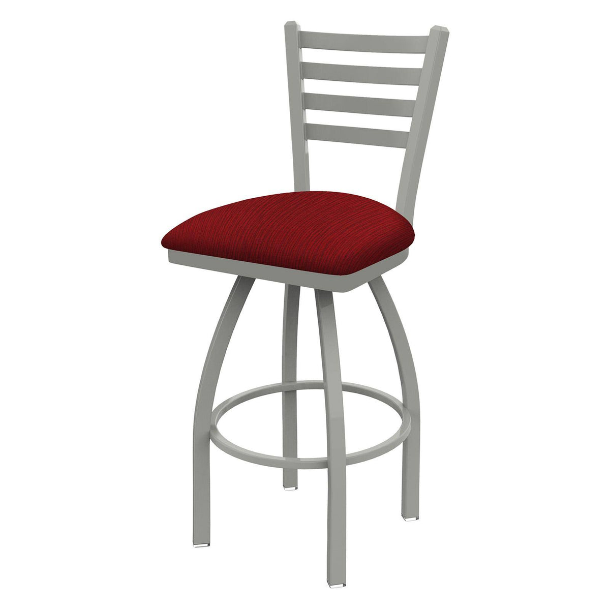Black Wrinkle Swivel Stool with Paprika Seat R55979