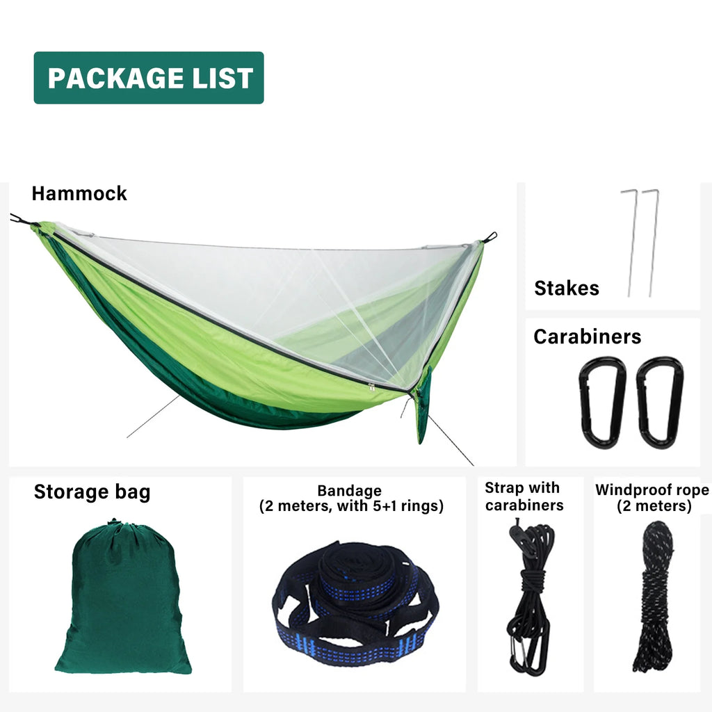 300kg Load Capacity Hammock with Mosquito Net J439