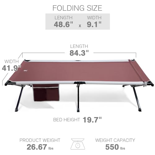 Extra Wide Oversized Folding Camping Cot with Carry Bag C92104