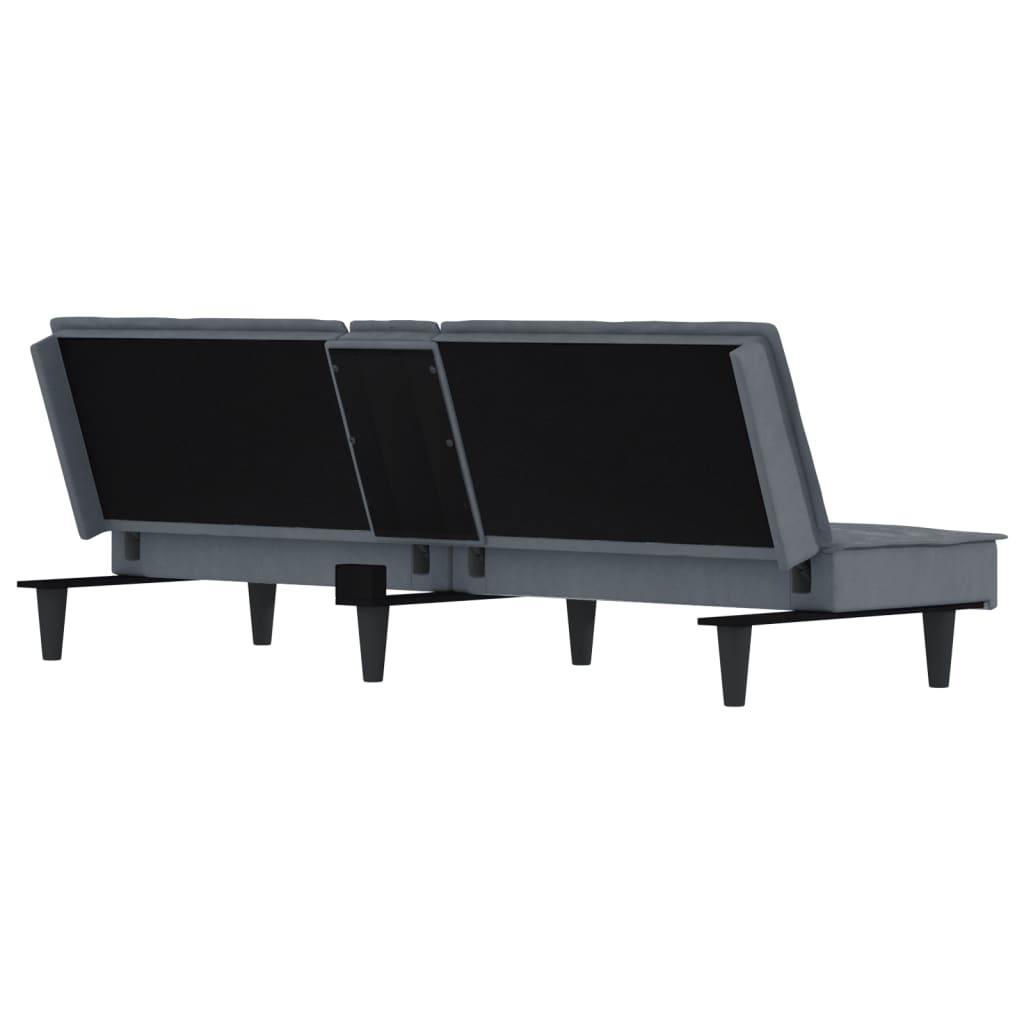 Dark Gray Sofa Bed with Cup Holders Y3117