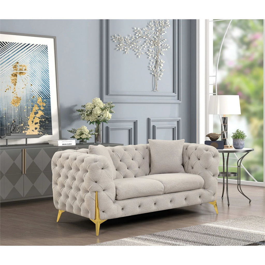 Light Gray 2 PC Wood Living Room Set S261815