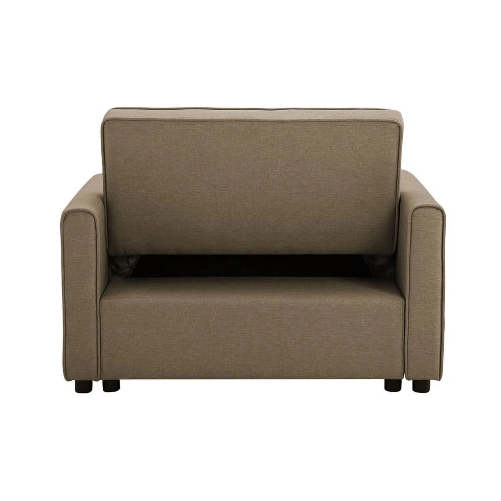 Twin Convertible Sleeper Tan Brown Fabric B69042