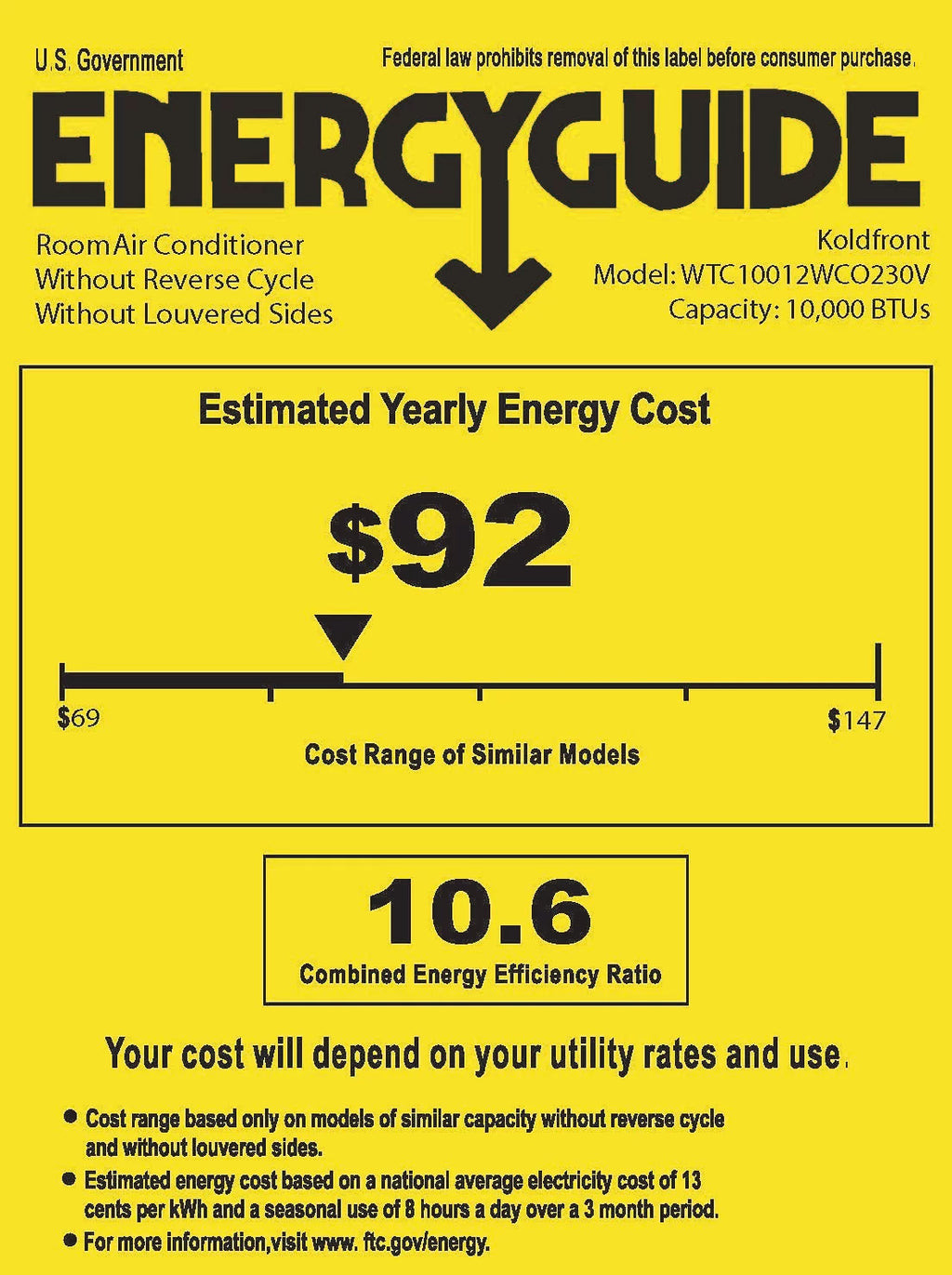 10,000 BTU 230 Volt Through-The-Wall Air Conditioner P9912