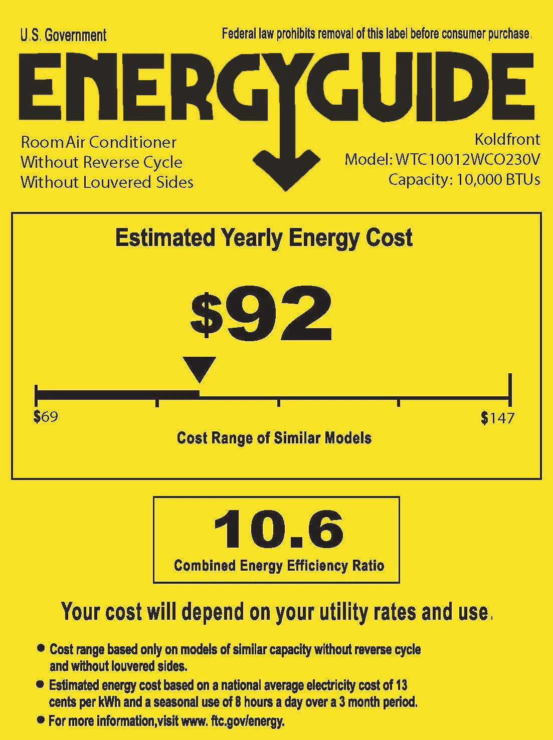10,000 BTU 230 Volt Through-The-Wall Air Conditioner P9912