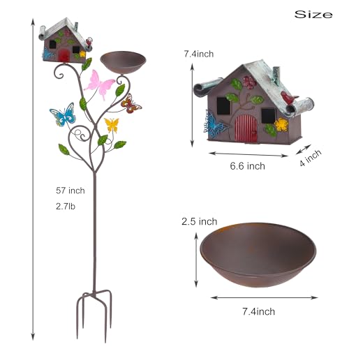 57" Metal Bird Houses with Pole and Stake I881210