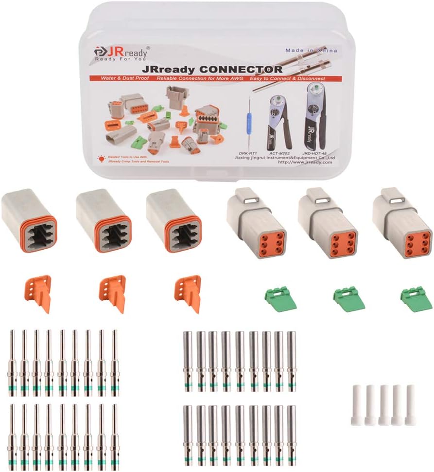 Deutsch Connector Kit 35 Pairs Gray IP67 Waterproof Electrical Connectors Plug P8072