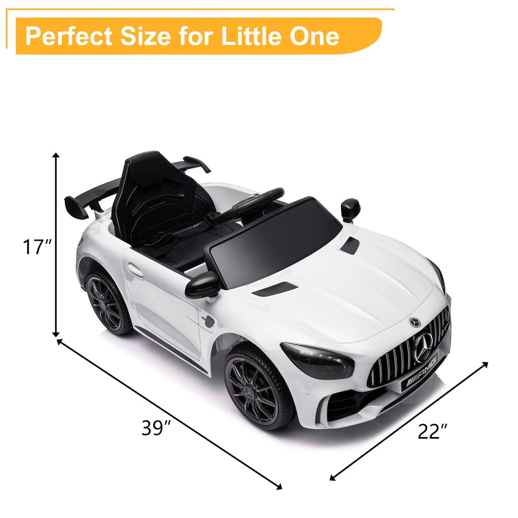 12V Electric Ride on Car Toy with Remote Control, LED Lights, Black W235426