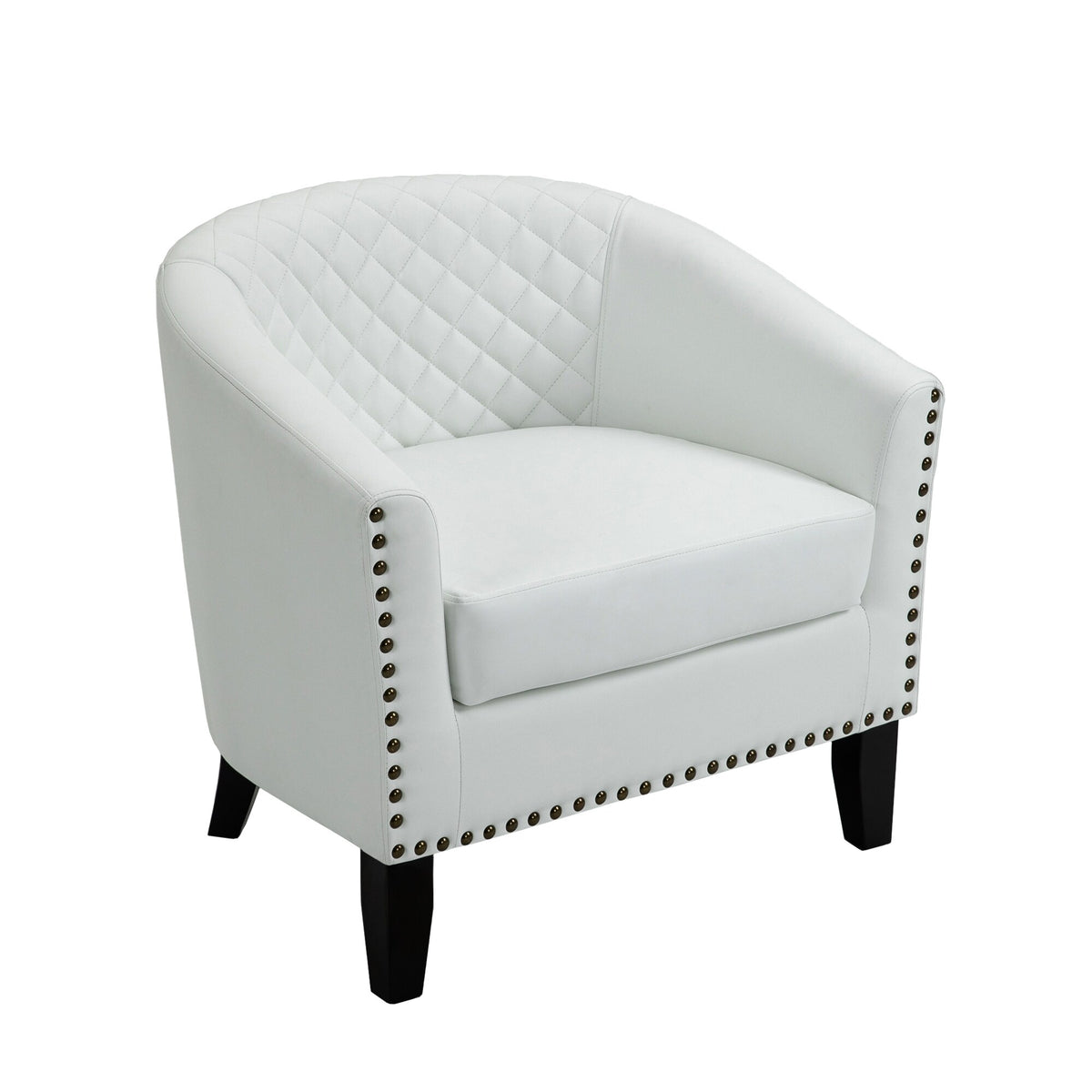 White PU Leather Accent Arm Chair C78148