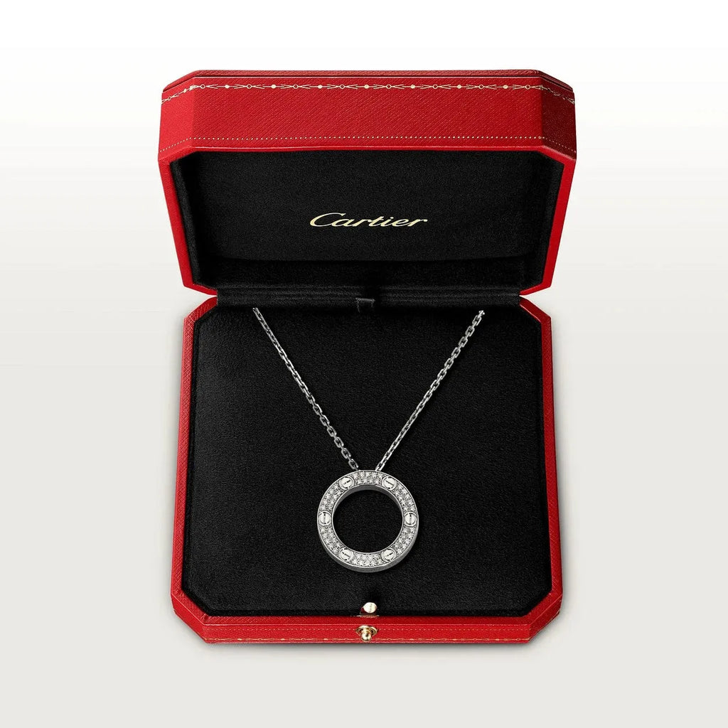 Screw Love Necklace With Diamond Paved T9286