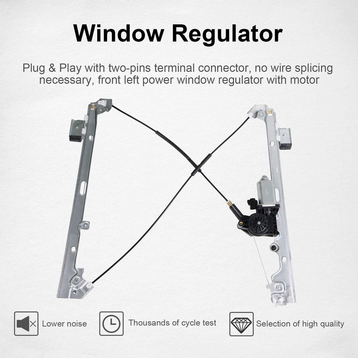 Front Passenger Side Power Window Regulator and Motor Assembly Pack of 2 N4829