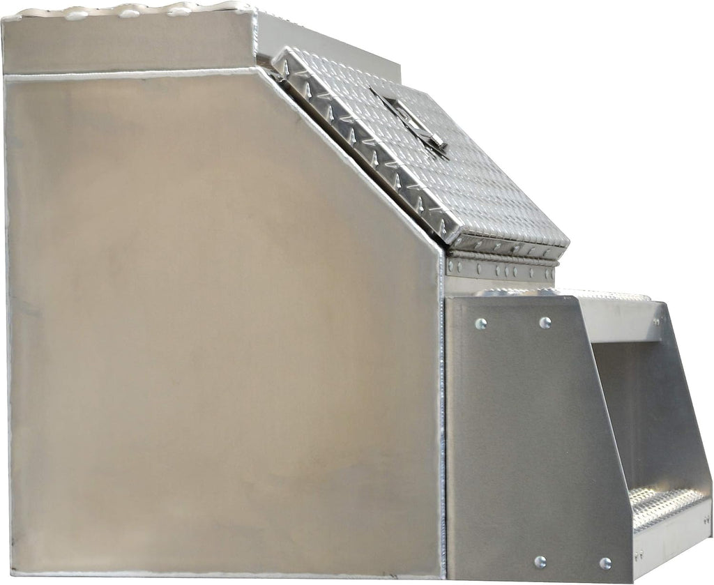 Heavy Duty Aluminum Semi Truck Side Storage Saddle Step Box 24" L x 25" W x 28" H U762725