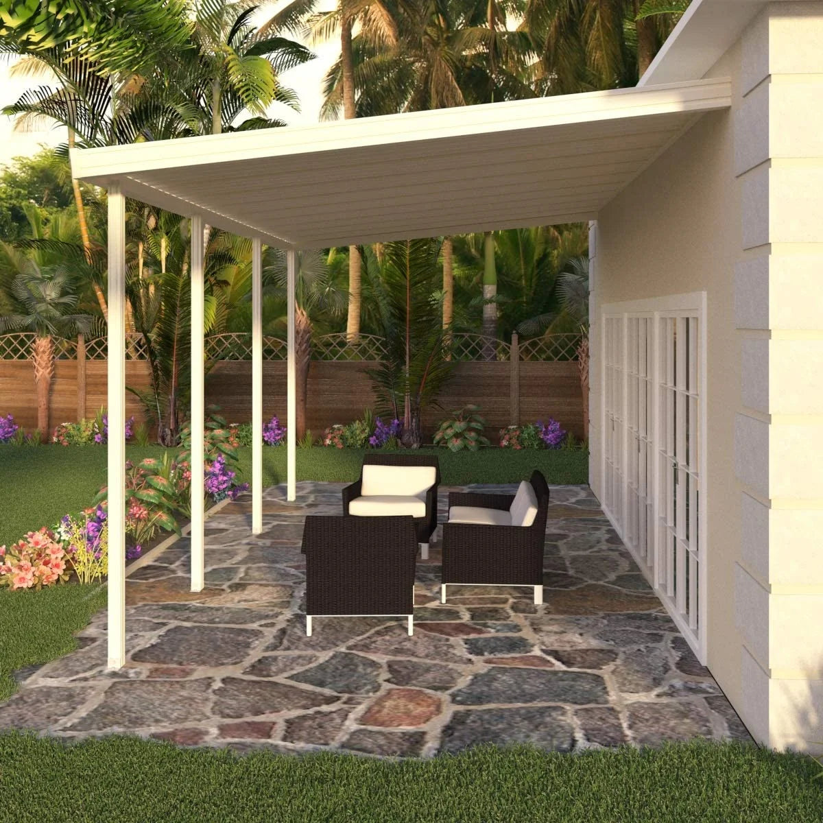 Ivory Aluminum Patio Cover Z10601
