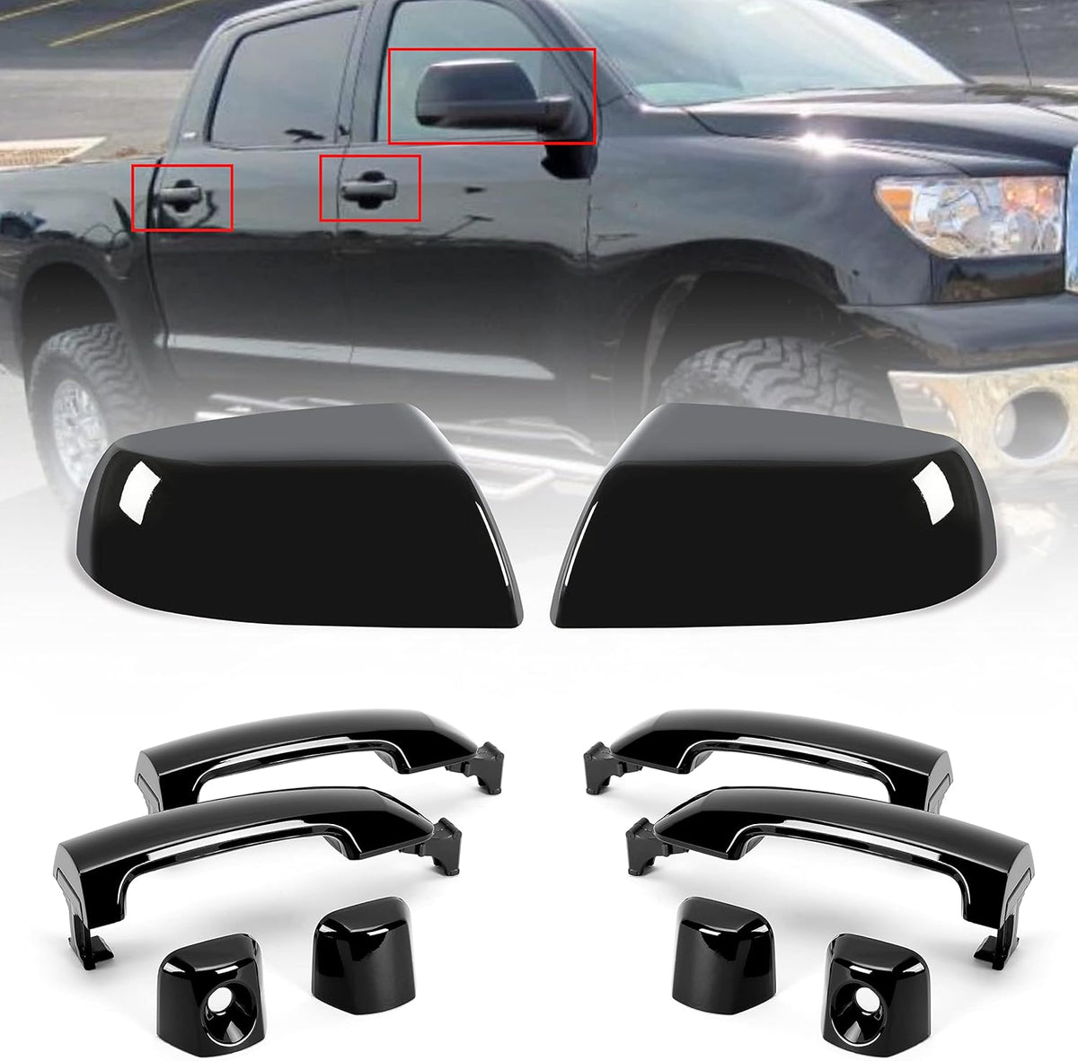 4 Door Handles Kit Black Pack of 2 L674798