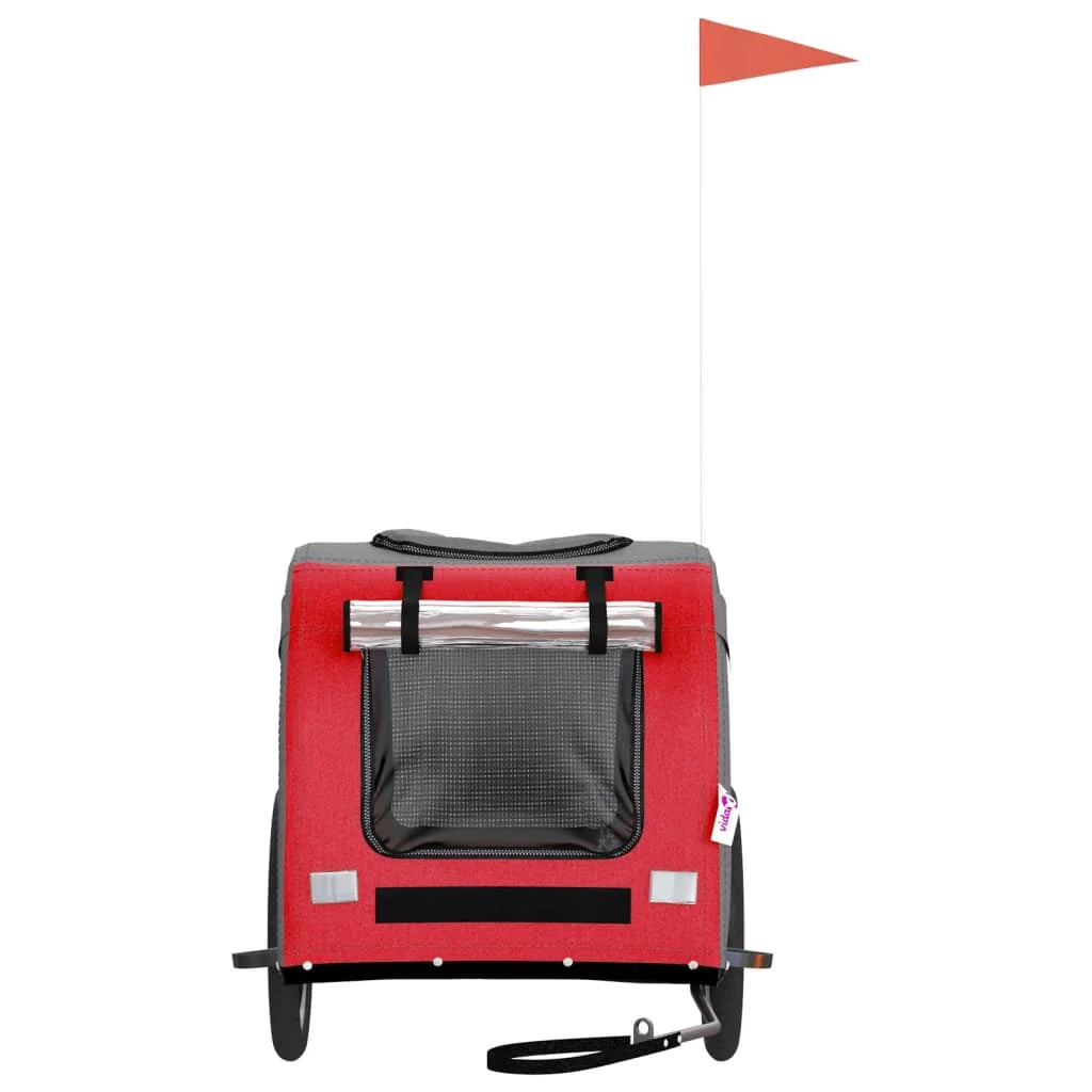 Red and Gray Bike Trailer Oxford Fabric Iron B6881