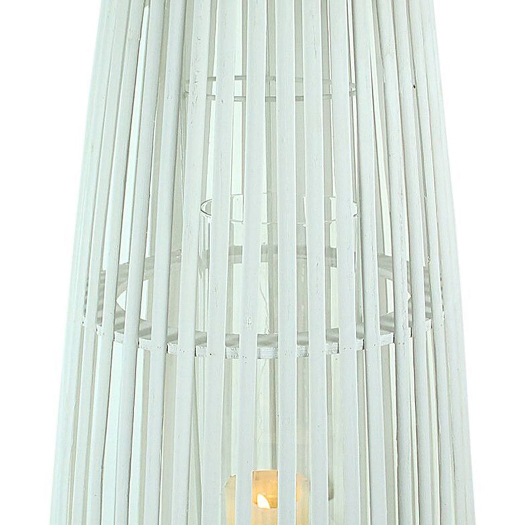 White Large Glass Hurricane Lantern S3335