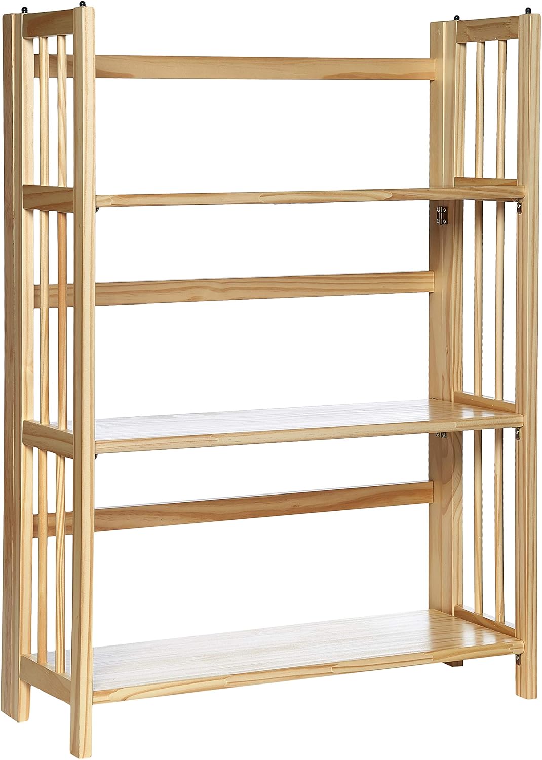 3-Shelf Folding Stackable Bookcase Natural L473308