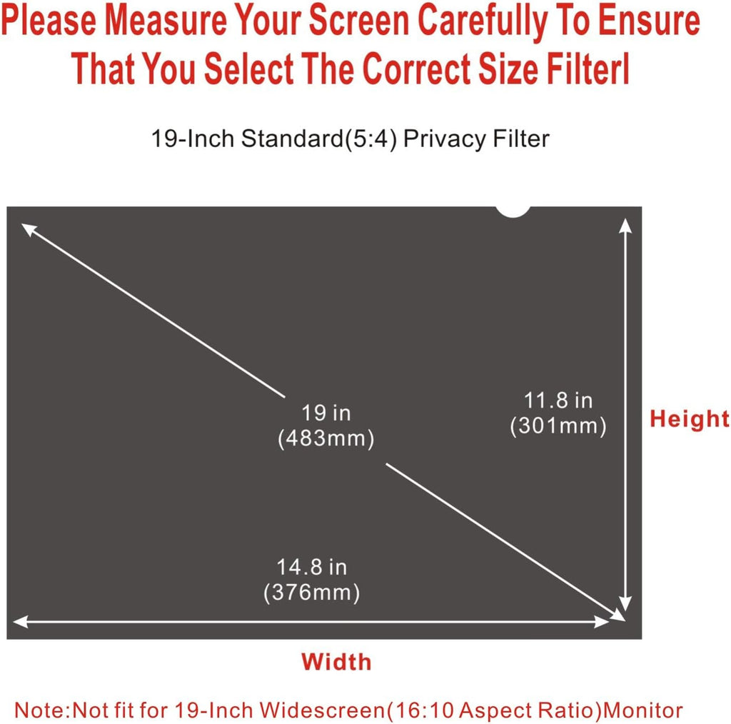 19-inch Standard 5:4 Monitor Privacy Screen Protector, Anti-Glare, Pack of 2 P516118