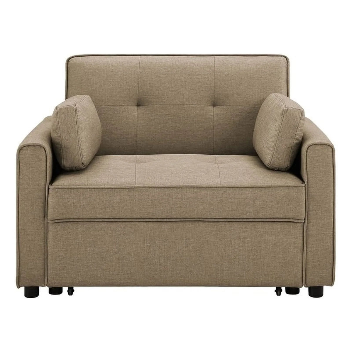 Twin Convertible Sleeper Tan Brown Fabric B69042