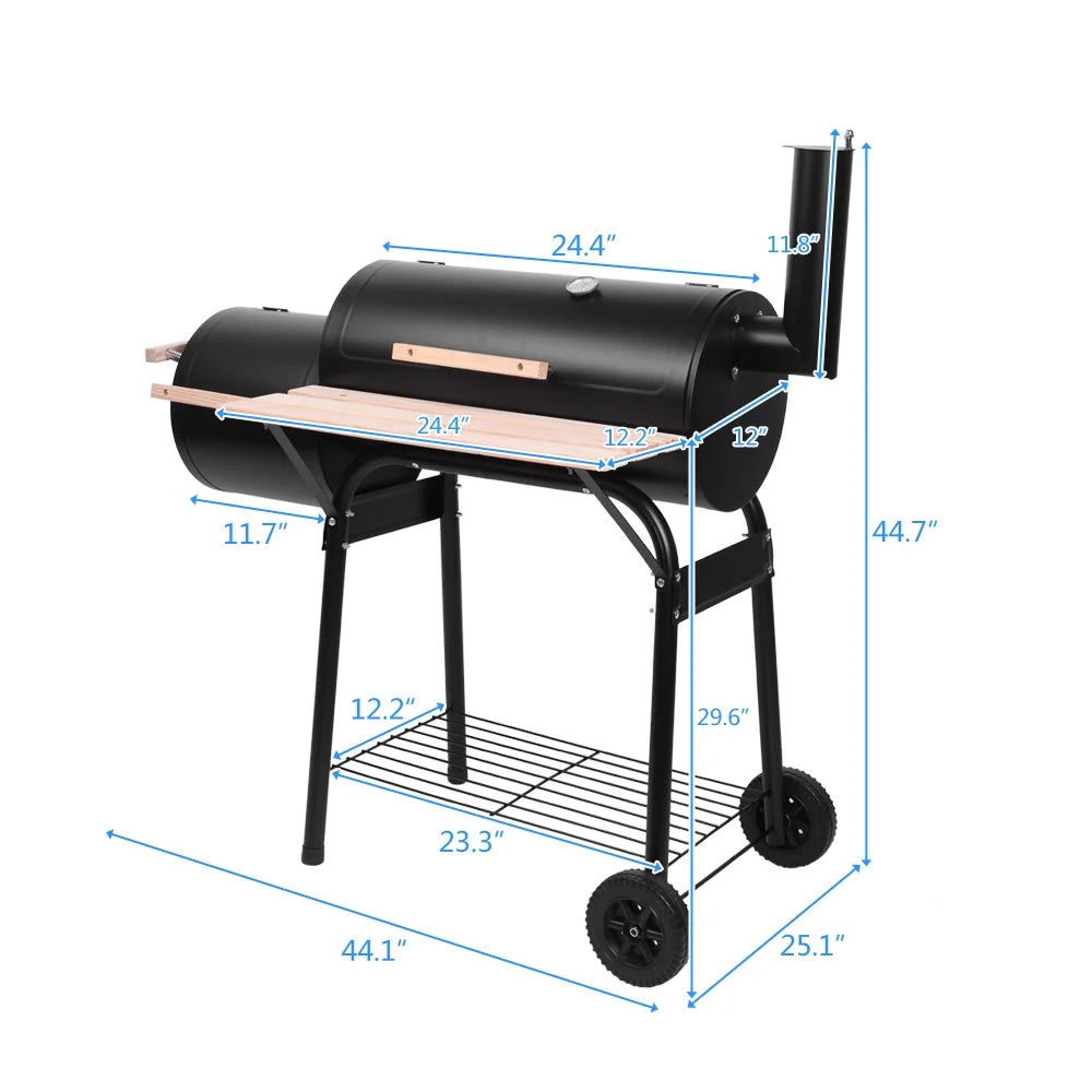 Portable Charcoal Grill and Offset Smoker T9233
