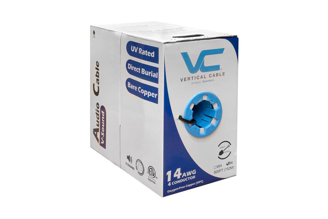 4 Conductor Direct Burial 14AWG Audio Cable, 500 ft. Pull Box U6500