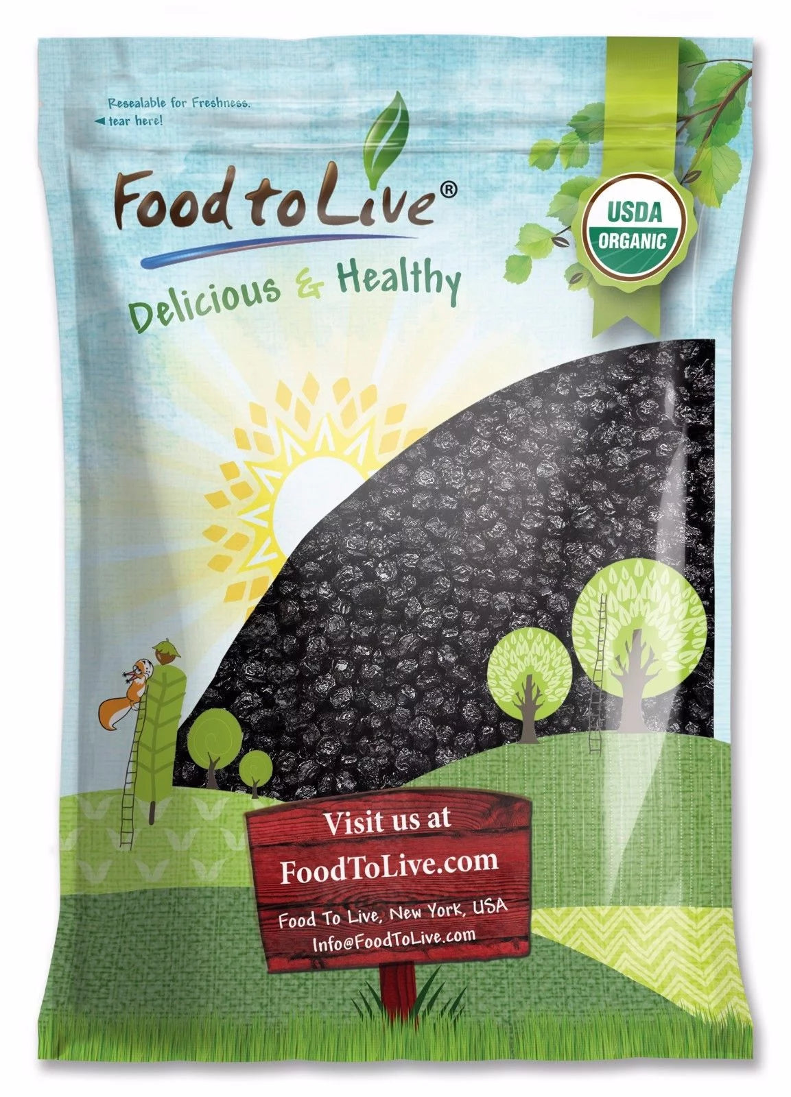 Organic Dried Blueberries, 8 Pounds F34356