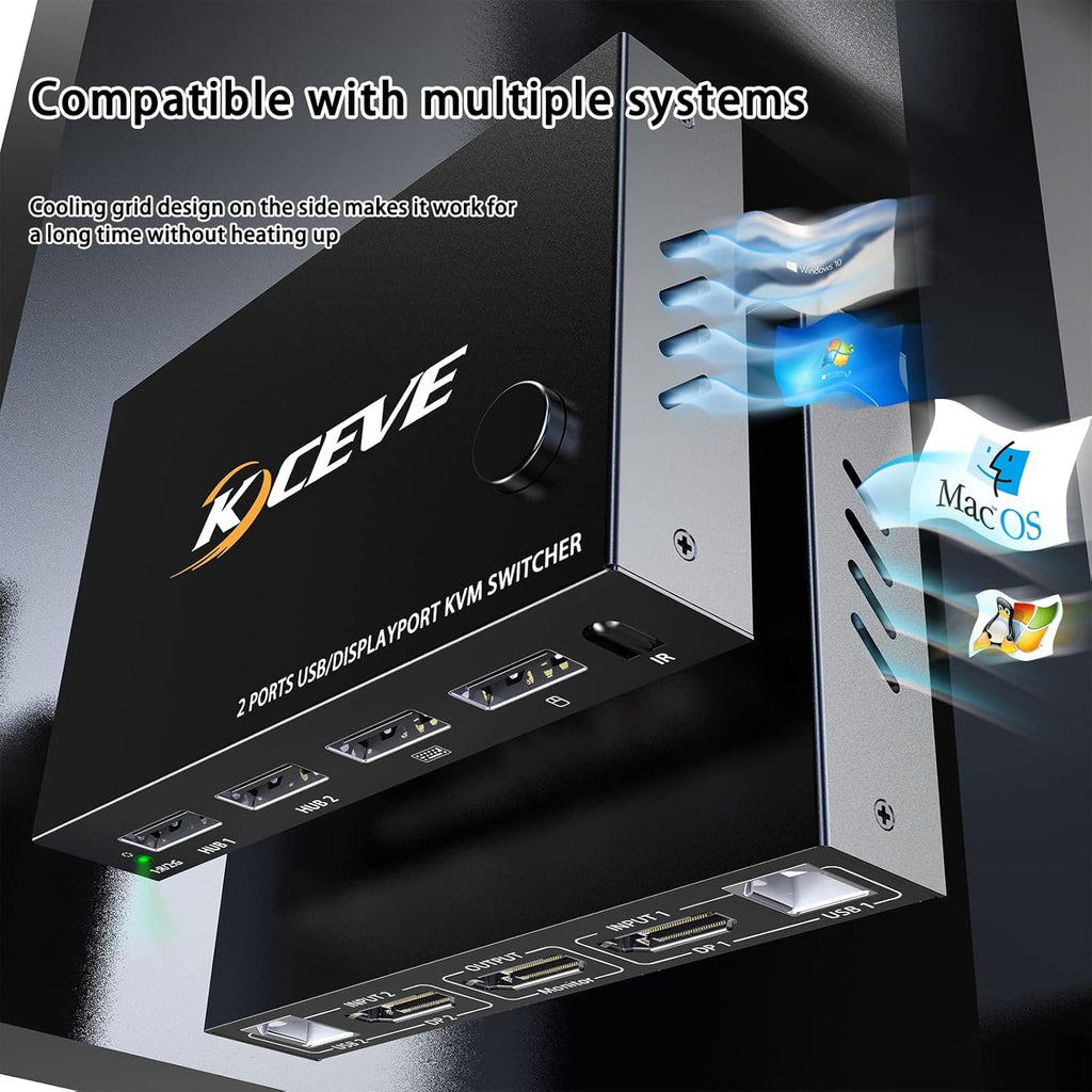 2 Port Displayport KVM Switch 4K@60Hz B604025