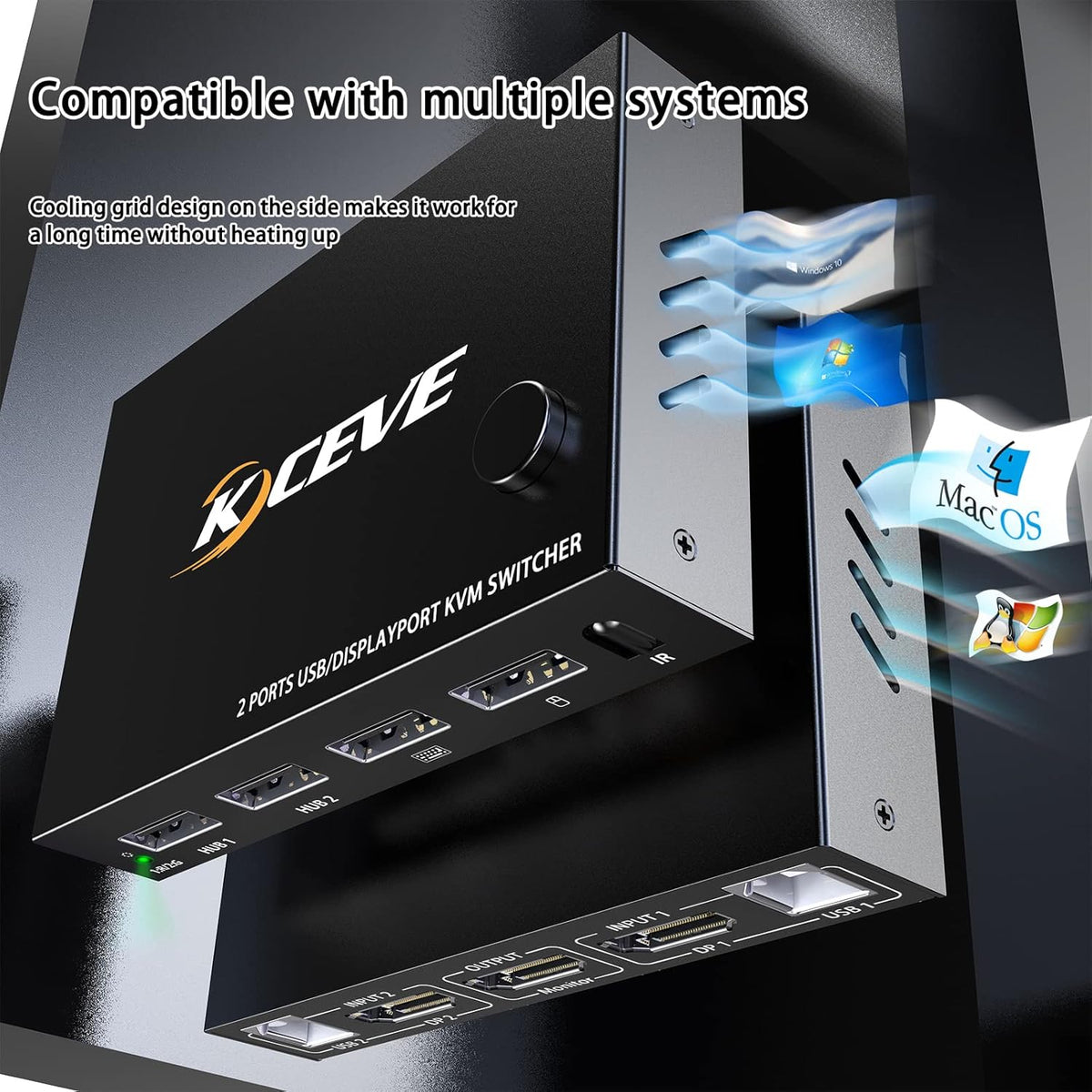 2 Port Displayport KVM Switch 4K@60Hz B604025