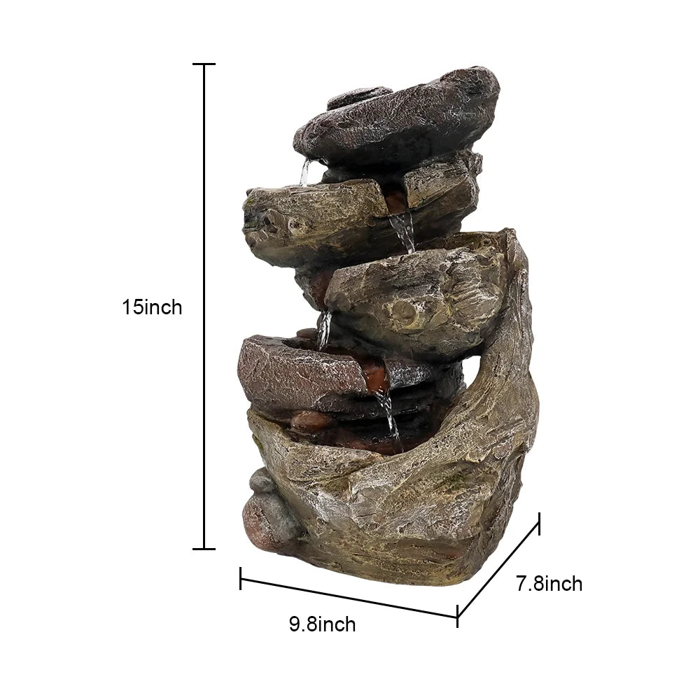 Tabletop Waterfall Fountain with Light B178580