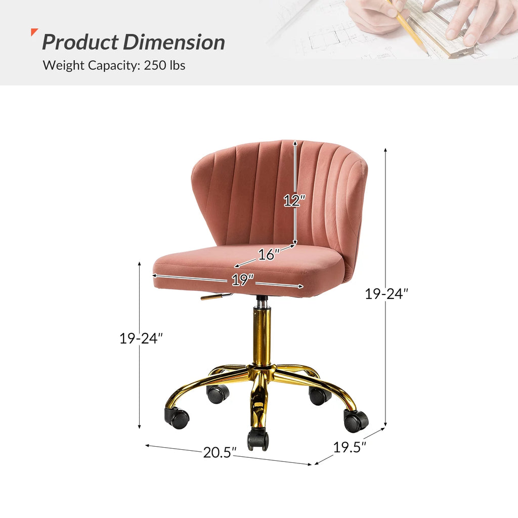 Velvet Swivel Task Office Chair S8785