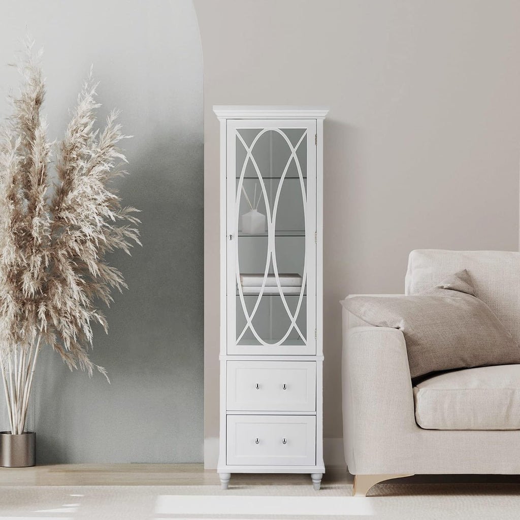 White Linen Floor Cabinet U415