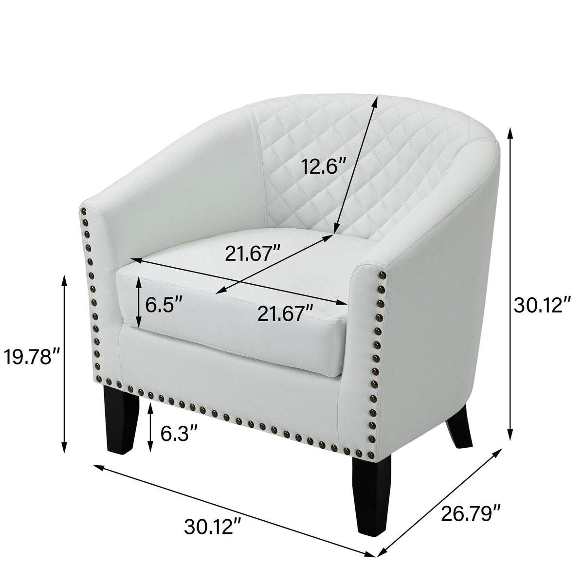 White PU Leather Accent Arm Chair C78148