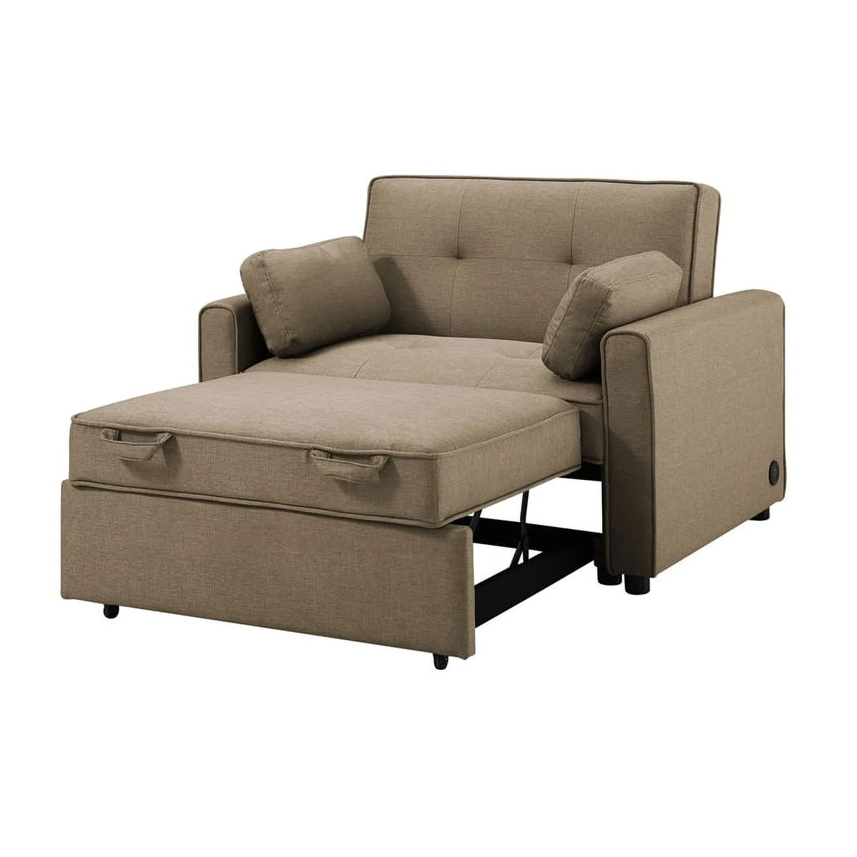 Twin Convertible Sleeper Tan Brown Fabric B69042