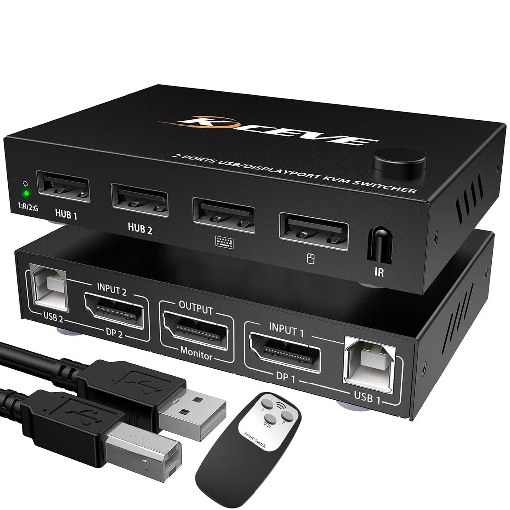 2 Port Displayport KVM Switch 4K@60Hz B604025