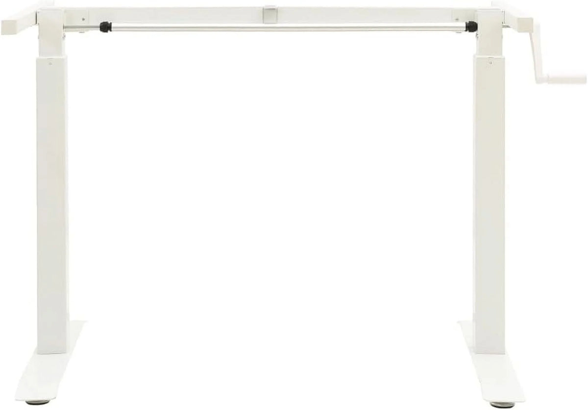 White Adjustable Standing Desk Frame with Crank System E895727