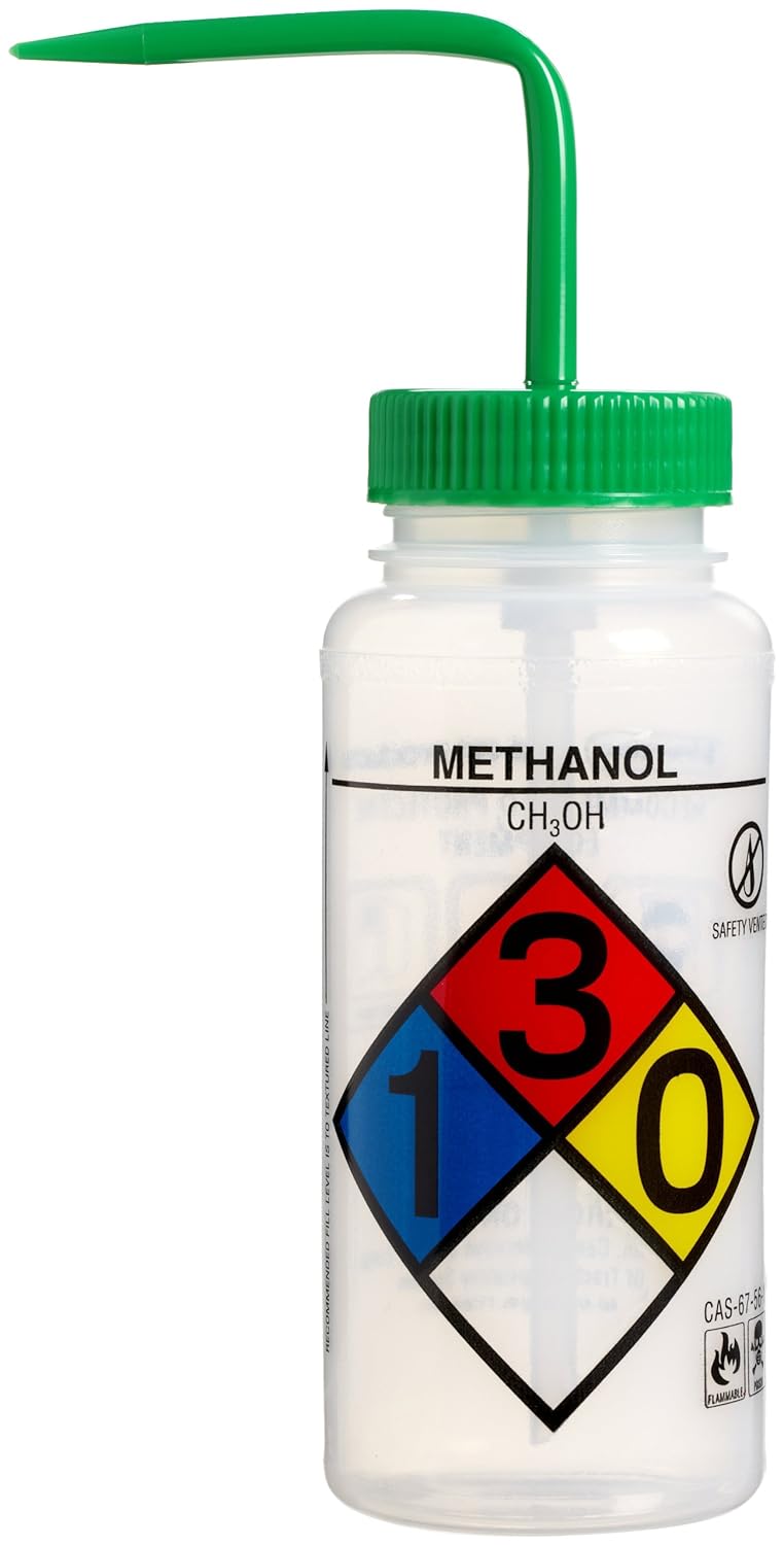 4-Color Wide-Mouth Wash Bottles, 500ml (16oz), Polyethylene, Pack of 4 Q86790