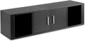 Black Wall Mounted Storage Cabinet with 2 Doors and 2 Open Shelves I211788