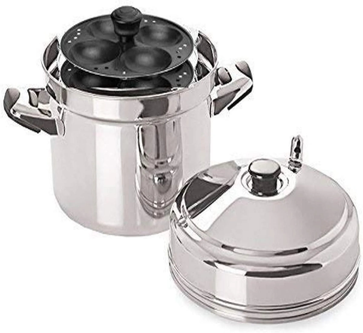 Stainless Steel Idli Cooker with Non-Stick 5-Rack Idly Stand T332640