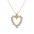 14k Yellow Gold Heart Shaped Diamond Necklace Z111