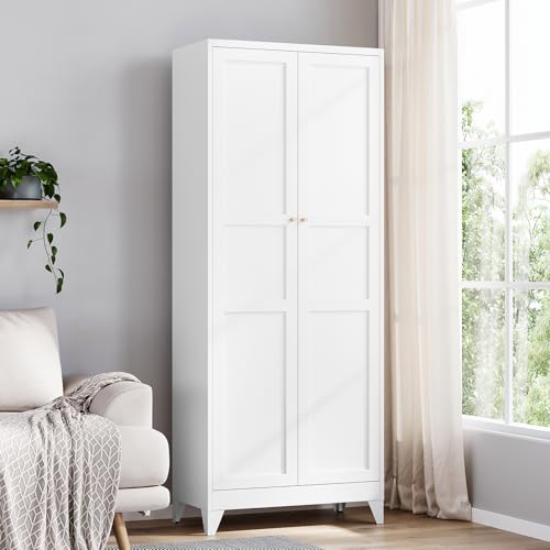 Black 5 Tier Metal Storage Cabinet with 2 Doors and 5 Adjustable Shelves H786