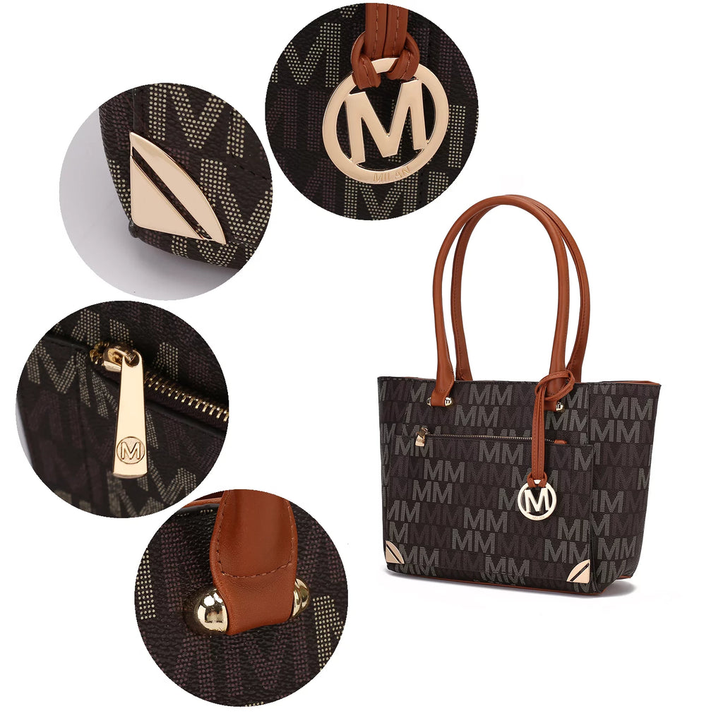 Women’s 3-Piece Mini Tote and Wallet Handbag Set, Black T4763